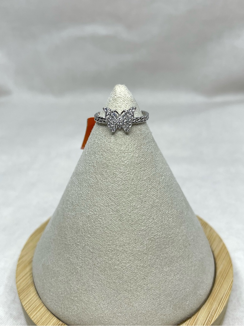 Sterling Silver Butterfly Moissanite Ring